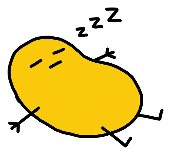 Yellow dude sleeping on his back